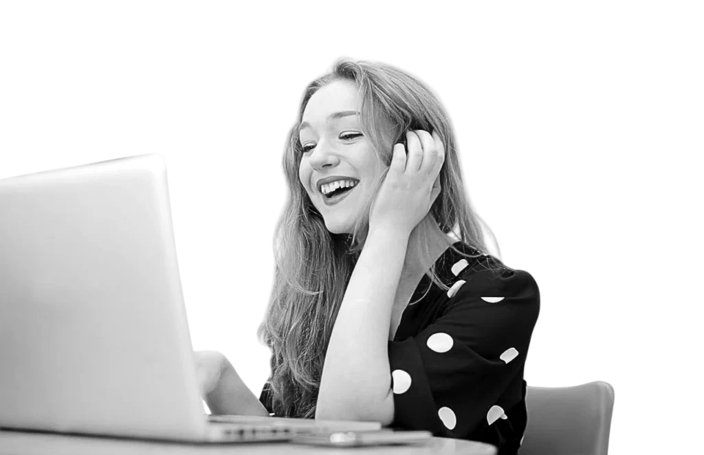 Lady using her laptop