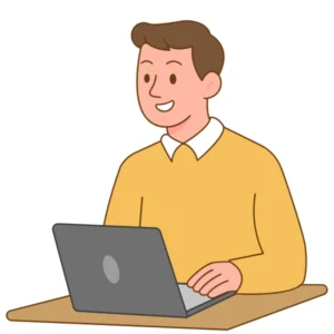 Guy working on his laptop