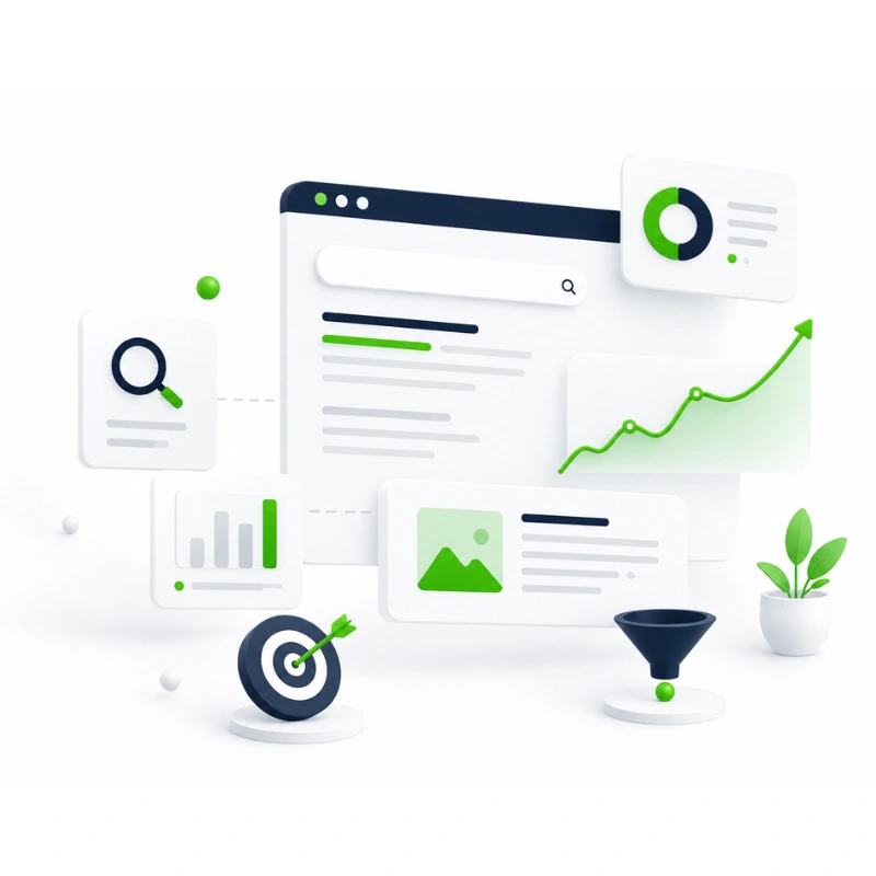 SEO content writing services illustration